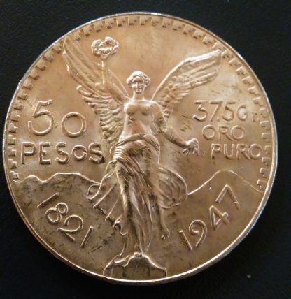 Pièce Commémorative Plaquée Or 50 Pesos Mexicains (réplique) - Année 1921-1947 - Décoration Ou Cadeau Collection