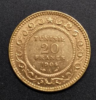 20 francs or Muhammad al-Hadi protectorat français