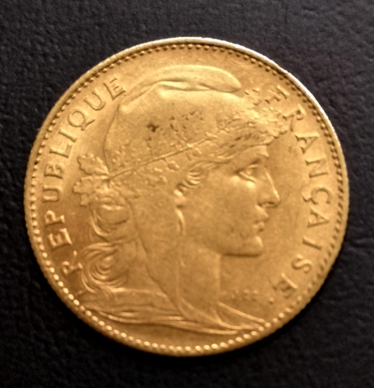 10 francs Coq Marianne 1909. Achat Or en Belgique 10 francs Coq Marianne 1909. Achat Or en Belgique
