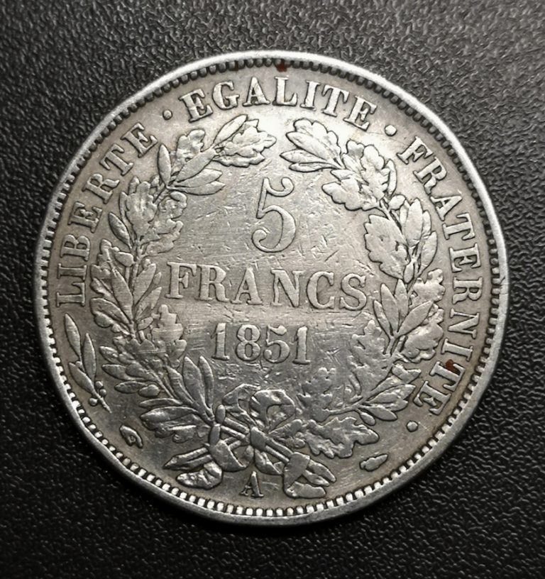 5 francs Cérès, IIe République 1851 Paris F.327/7 v33_1653