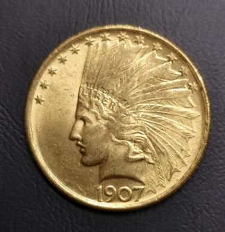 10 dollars or "Indian Head - Eagle" sans devise 1907.
