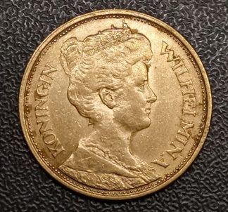 5 gulden en or Wilhelmina 1912.