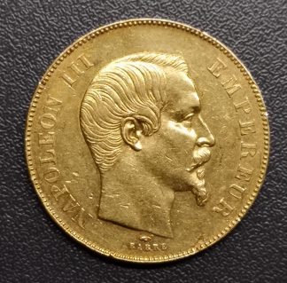 50 francs or Napoléon III Tête nue 1857 Paris.