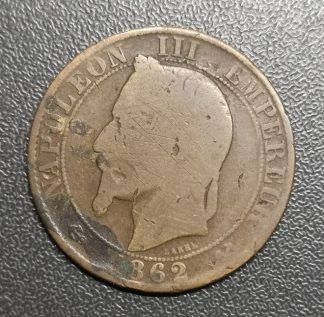 5 centimes Napoléon III Tête laurée 1862 Bordeaux.