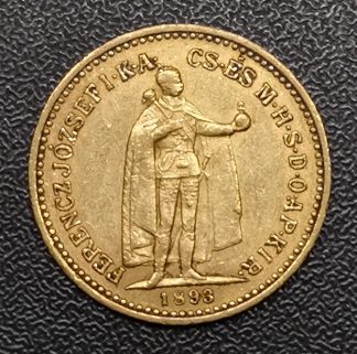 10 korona en or Franz Joseph I 1893. 