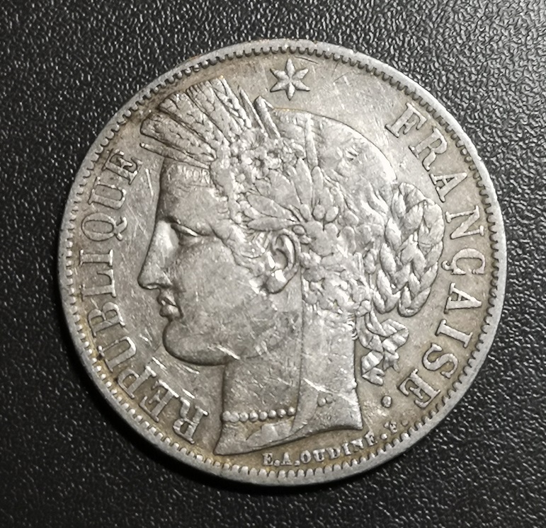 Bague Pièce De Monnaie 5 Francs Cérès En Argent - Coin Ring Neuf Avec étiquettes - Bijou Historique Et Original
